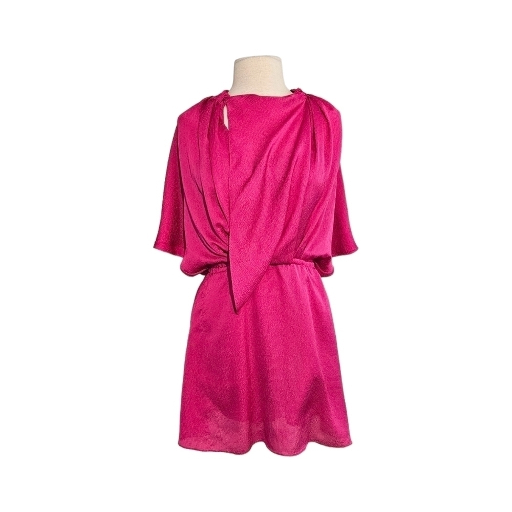 Vanessa Bruno Hot Pink Asymmetric Draped Blouson Dress